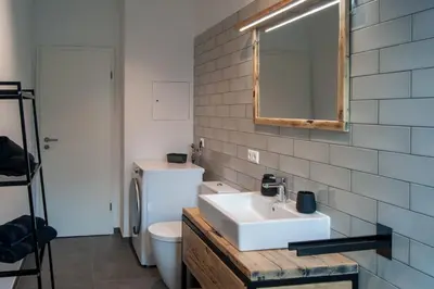 Ein Badezimmer in der Unterkunft Große familienfreundliche Wohnung in Dresden