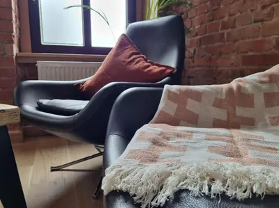 Ein Sitzbereich in der Unterkunft Komfortables Apartment im Industrial Chic