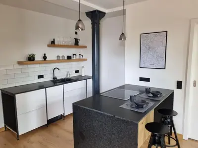 Küche/Küchenzeile in der Unterkunft Komfortables Apartment im Industrial Chic