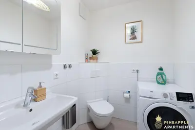 Ein Badezimmer in der Unterkunft PINEAPPLE APARTMENTS - Zwinger IX - 80qm - 1x free parking