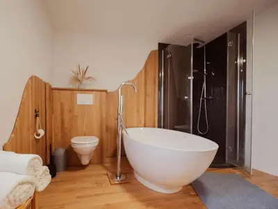 Ein Badezimmer in der Unterkunft Ferienhaus Oelsener Höhe
