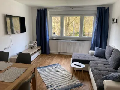 Ein Sitzbereich in der Unterkunft Ferienwohnungen im Gästehaus der Villa Wilisch