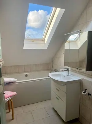 Ein Badezimmer in der Unterkunft Schöne Ferienwohnung im Grünen
