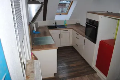 Küche/Küchenzeile in der Unterkunft DG-Ferienwohnung