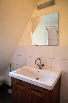 Ein Badezimmer in der Unterkunft Pension am Markt Meißen