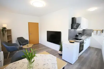 Küche/Küchenzeile in der Unterkunft Ferienwohnung Zschopau Zentrum