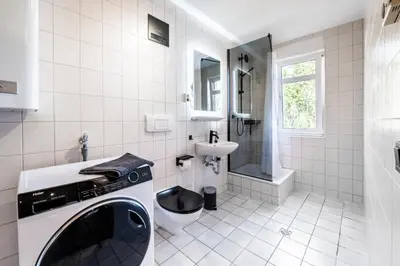 Ein Badezimmer in der Unterkunft MonteurWohnung DresdnerBlick