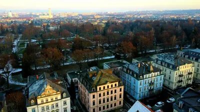 Ein allgemeiner Blick auf Dresden oder ein Stadtblick von der Ferienwohnung aus