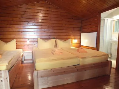 Ein Bett oder Betten in einem Zimmer der Unterkunft Pension am Elberadweg