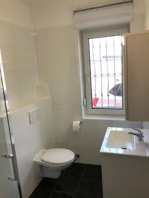 Ein Badezimmer in der Unterkunft Pension am See