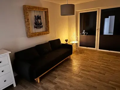 Ein Sitzbereich in der Unterkunft Landhof Belka