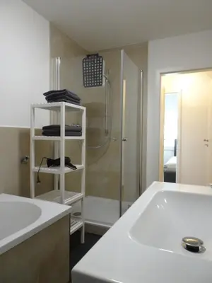 Ein Badezimmer in der Unterkunft FeWo Kästner Pirna