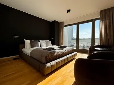 Ein Bett oder Betten in einem Zimmer der Unterkunft Townhouse Alaunpark