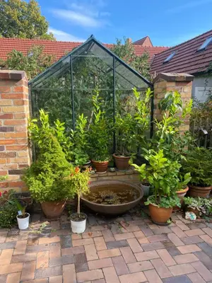Ein Garten an der Unterkunft Ferienwohnung im Dreiseitenhof