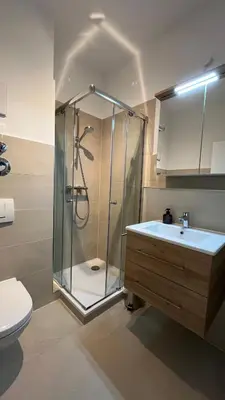 Ein Badezimmer in der Unterkunft Ferienwohnung Gottleubapark Apartment II