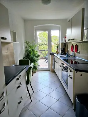 Küche/Küchenzeile in der Unterkunft Terrassenwohnung Nordlicht