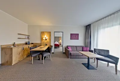 Ein Sitzbereich in der Unterkunft Santé Royale Hotel- & Gesundheitsresort Warmbad Wolkenstein