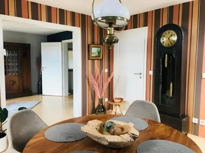 Ein Sitzbereich in der Unterkunft Ferienwohnung Villa Grützner