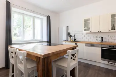 Küche/Küchenzeile in der Unterkunft Urige Wohnung mit zwei Betten und genialer Küche