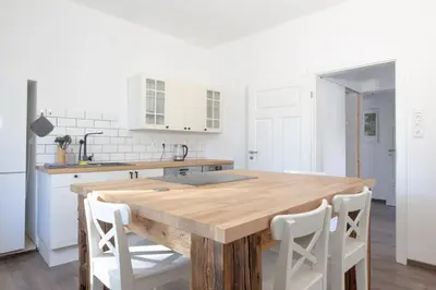 Küche/Küchenzeile in der Unterkunft Urige Wohnung mit zwei Betten und genialer Küche