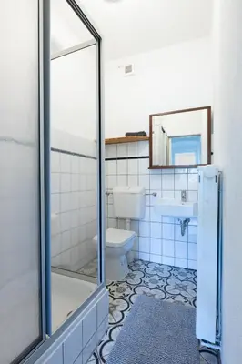 Ein Badezimmer in der Unterkunft Urige Wohnung mit zwei Betten und genialer Küche