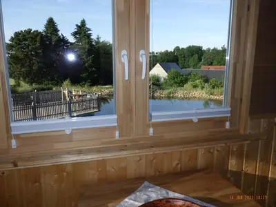 Ein Balkon oder eine Terrasse in der Unterkunft Schäferwagen im Auszeithof Niederfrohna