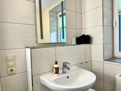 Ein Badezimmer in der Unterkunft Pension am Plan