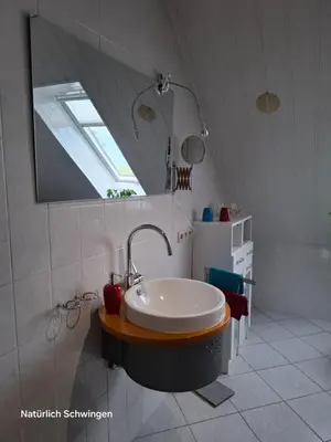 Ein Badezimmer in der Unterkunft Ferienwohnung EnergiePunkt am Planitzwald
