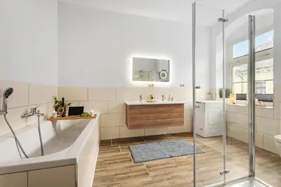 Ein Badezimmer in der Unterkunft WohnTraum Refugium, Altstadt