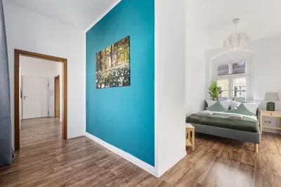 Ein Bett oder Betten in einem Zimmer der Unterkunft WohnTraum Refugium, Altstadt