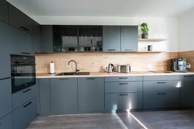 Küche/Küchenzeile in der Unterkunft Cozy City Dream Apartment mit Terrasse und Parkplatz - 90m²