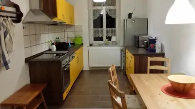 Küche/Küchenzeile in der Unterkunft Ferienwohnung Rosie