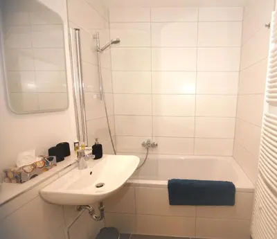 Ein Badezimmer in der Unterkunft Friedrichs Stübchen *gemütlich*modern*Innenstadt*