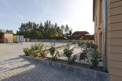 Ein Garten an der Unterkunft Ferienquartier- Forsthaus