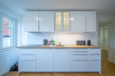 Küche/Küchenzeile in der Unterkunft CoView - Design Apartment - 2 Schlafzimmer - Küche - Highspeed Wlan