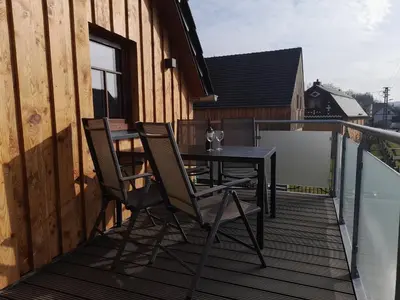 Ein Balkon oder eine Terrasse in der Unterkunft Ferienwohnung am Kalten Bach
