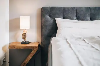 Ein Bett oder Betten in einem Zimmer der Unterkunft Stilvolles Apartment in Dresden