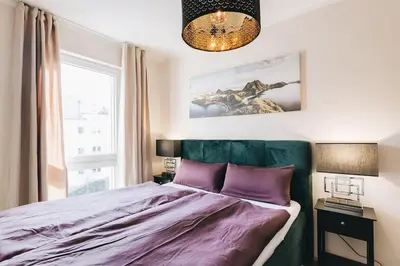 Ein Bett oder Betten in einem Zimmer der Unterkunft Stilvolles Apartment in Dresden