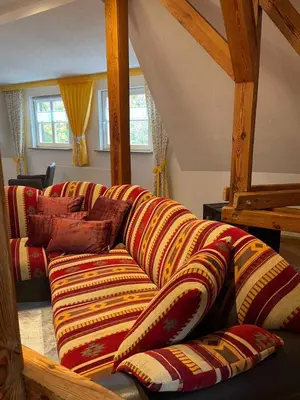Ein Sitzbereich in der Unterkunft Ferienwohnung 
