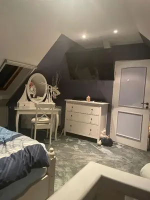 Ein Bett oder Betten in einem Zimmer der Unterkunft Ferienwohnung „ Hospitalhütte“