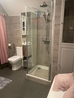 Ein Badezimmer in der Unterkunft Ferienwohnung „ Hospitalhütte“