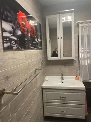 Ein Badezimmer in der Unterkunft Ferienwohnung „ Hospitalhütte“