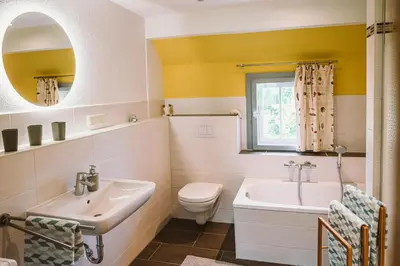 Ein Badezimmer in der Unterkunft Ferienhaus am Hörnchen
