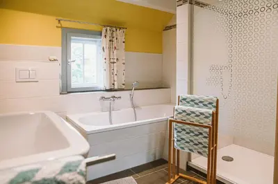 Ein Badezimmer in der Unterkunft Ferienhaus am Hörnchen