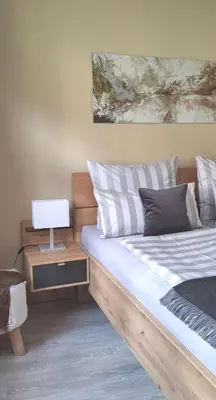 Ein Bett oder Betten in einem Zimmer der Unterkunft City-Appartement Pirna