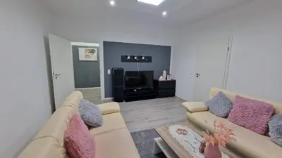 Ein Sitzbereich in der Unterkunft CT Apartment Wurzen