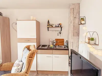 Küche/Küchenzeile in der Unterkunft Zi2 - Urlaubsmagie - Flussblickwohnung mit Pool& Sauna