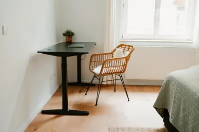Grundriss der Unterkunft Ferienwohnung Elbzauber für 6 l Parkplatz l Balkon
