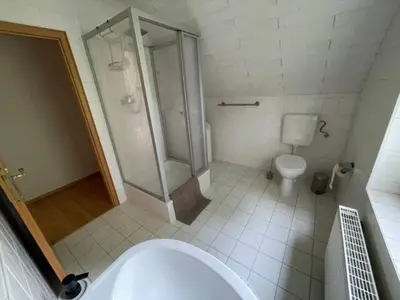 Ein Badezimmer in der Unterkunft WaldmeisterInn