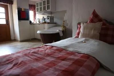 Ein Bett oder Betten in einem Zimmer der Unterkunft Apartment Grubenhaus20